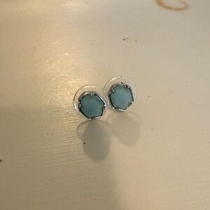 Kendra Scott Silver and Light Blue Earrings